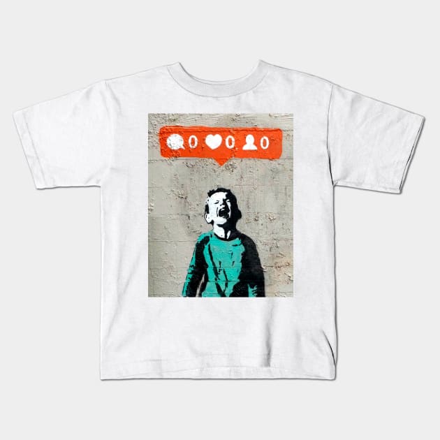 Banksy Kids T-Shirt by PopGraphics